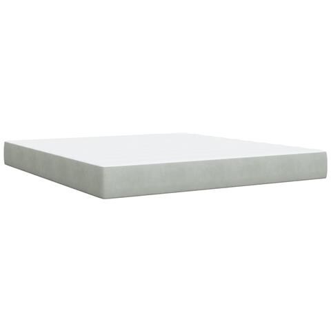 Giroletto a Molle con Materasso Grigio Chiaro 180x200cm Velluto - Foto 9