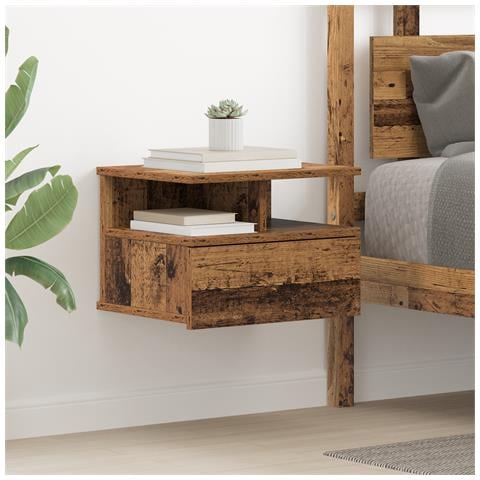 Comodino Sospeso Legno Vecchio 40x31x27 cm Legno ingegnerizzato - Foto 2