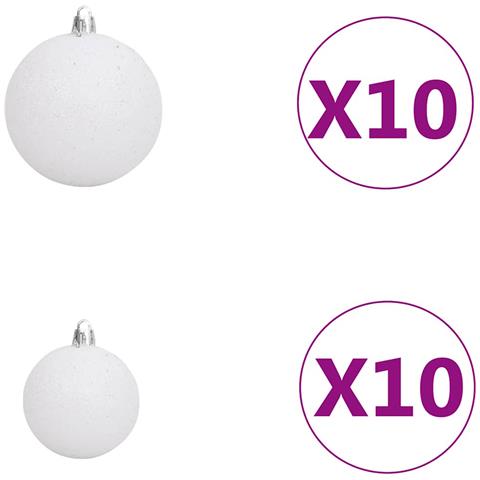 Slim Christmas Tree Luci e Set di Palline Verde 210 cm PVC - Foto 9