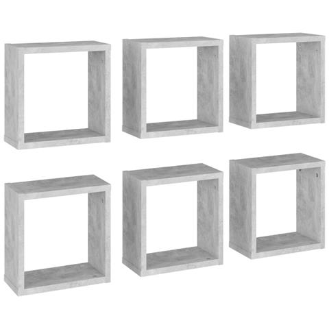 Lusso Casadino -  Mensole Parete A Cubo 6 Pz Grigio Cemento 30x15x30 Cm - Foto 1