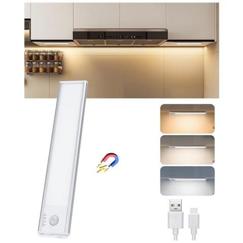 Luce Armadio Sottopensile Sensore Di Movimento 1100mah Usb Dimmerabile - Foto 1