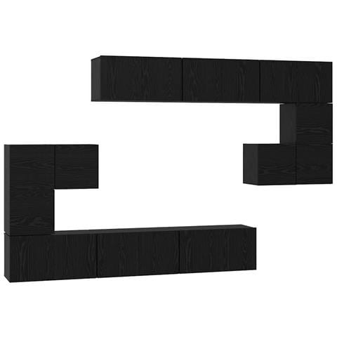 Set mobile TV 10 pcs Rovere nero 60 x 30 x 30 cm - Foto 1