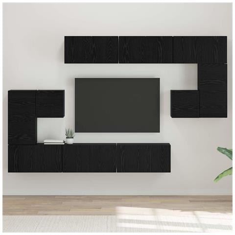 Set mobile TV 10 pcs Rovere nero 60 x 30 x 30 cm - Foto 2