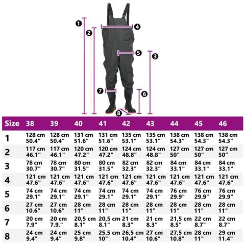 Wader da Pesca con Pettorina e Stivali Verde Scuro Taglia 45 - Foto 9