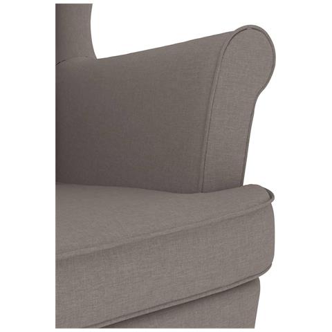 Poltrona a Dondolo con Poggiapiedi Tortora in Tessuto - Foto 9