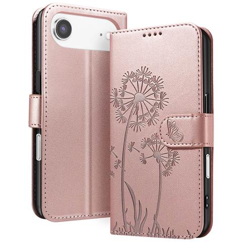 Custodia A Portafoglio Per Iphone Air Premium Design Fiori Farfalla, Rosa Champagne - Foto 2
