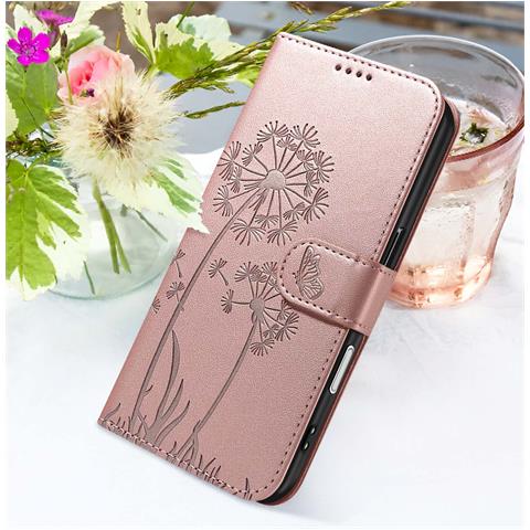 Custodia A Portafoglio Per Iphone Air Premium Design Fiori Farfalla, Rosa Champagne - Foto 5