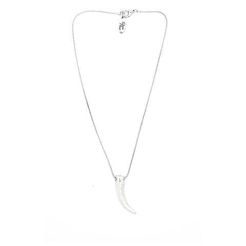 Collana Girocollo In Corno D'argento Con Zanna - Foto 1