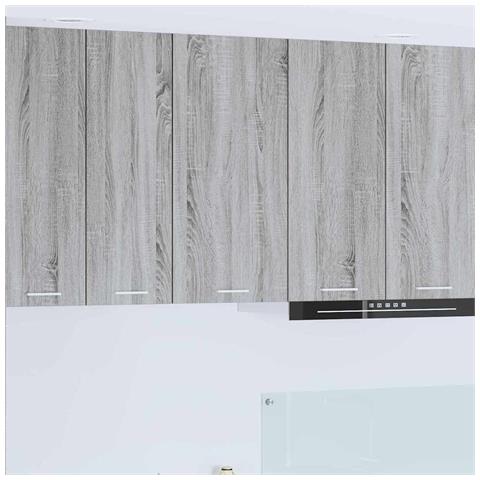 Armadio pensile Riga Grigio Sonoma e Bianco 40 x 31 x 80 cm - Foto 2