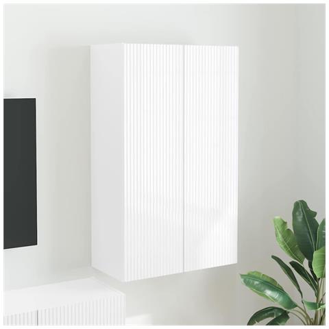 Mobile TV da parete Bianco Lucido 59,5 x 31 x 100 cm - Foto 2