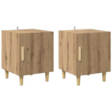 Armadio da Notte 2 pcs Rovere artigianale 40 x 40 x 50 cm - Foto 1
