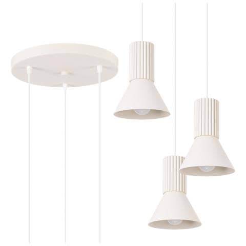 Lampada A Sospensione Estria 3p Beige Sl. 1871 - Soppalco Lampada A Sospensione Beige 120x30x30 Cm - Foto 1