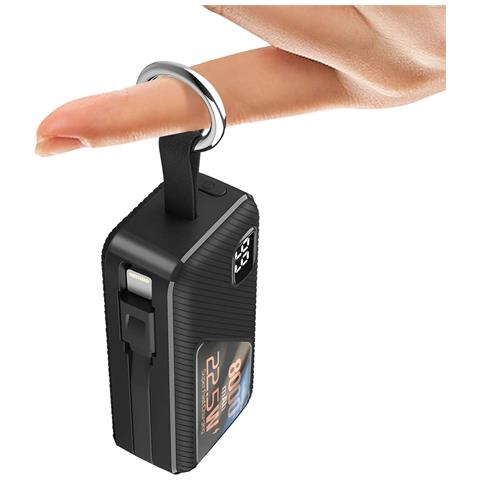 Mini Powerbank 8000mah Usb-c 22.5w E Lightning 20w Con Formato Portachiavi, Nero - Foto 5
