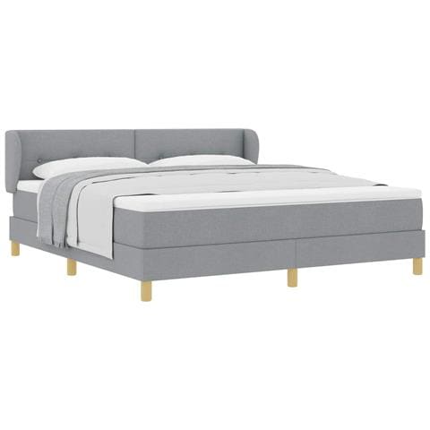 Letto a molle con materasso Grigio chiaro 180 x 200 cm Tessuto - Foto 1