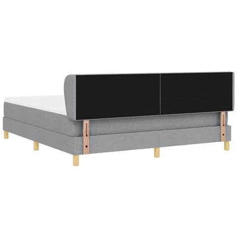 Letto a molle con materasso Grigio chiaro 180 x 200 cm Tessuto - Foto 9