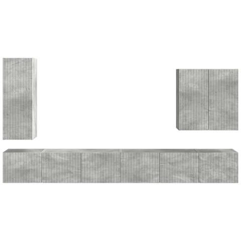 Set di Mobiletto da TV a Parete 6 pcs Grigio cemento - Foto 9