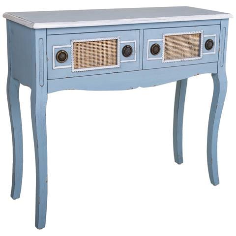 Mobile Da Ingresso In Legno Blu 90x33x77h - Foto 1