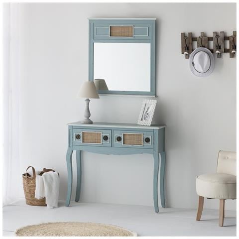 Mobile Da Ingresso In Legno Blu 90x33x77h - Foto 2