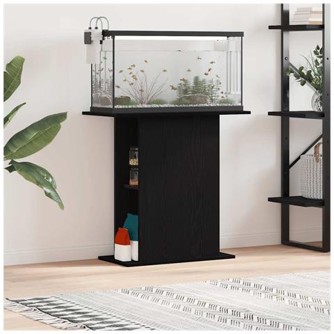Supporto per acquario in rovere nero 75x36x72,5 cm in legno ingegnerizzato - Foto 2