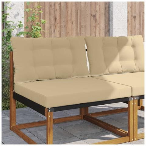 Cuscino per divano da esterno 2 pcs Beige Poliestere - Foto 2