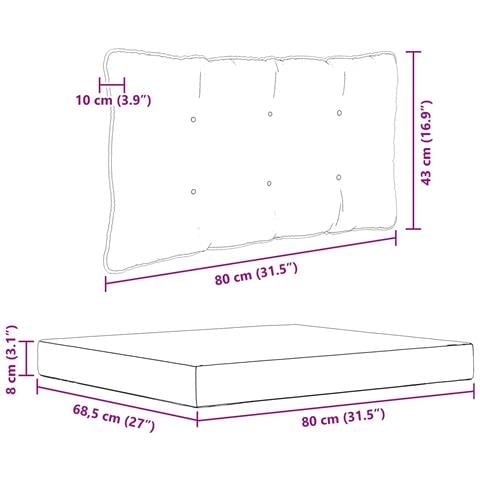 Cuscino per divano da esterno 2 pcs Beige Poliestere - Foto 9