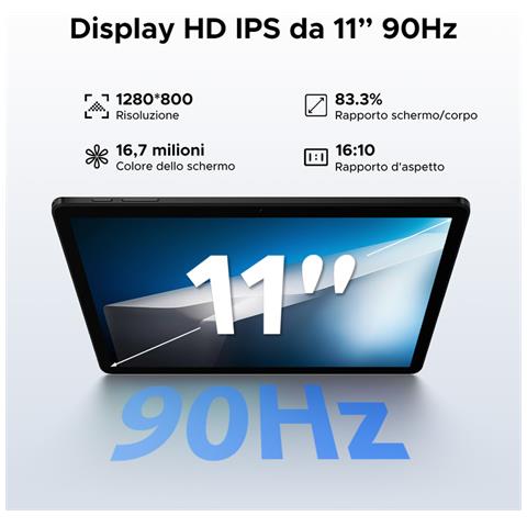 Tab A9+ Android 15 Tablet 11 Pollici, 20GB (4+16) RAM+64GB / 2TB TF, 8580mAh, WiFi5, 1280 * 800 IPS, Gemini AI, 13MP+5MP, Tablet in Offerta Unisoc T7200 Octa Core /OTG /Face ID /Widevine L1/GPS - Foto 5