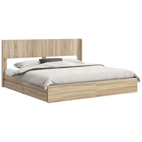 Struttura del letto con stoccaggio e testata Rovere Sonoma - Foto 1