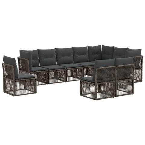 Set Divano da Giardino 10 pcs Grigio polyrattan - Foto 1