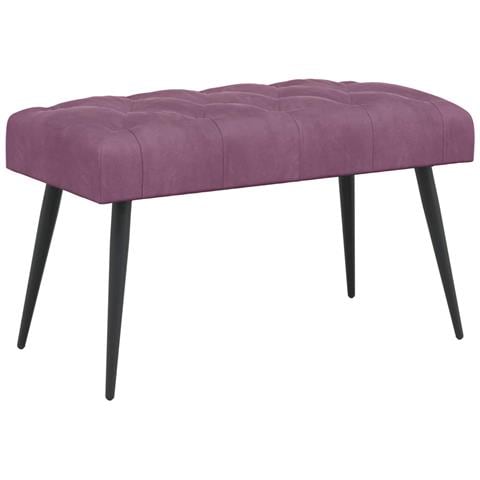 Panchina con bottoni imbottiti Viola 80 x 40 x 46 cm Velluto - Foto 1