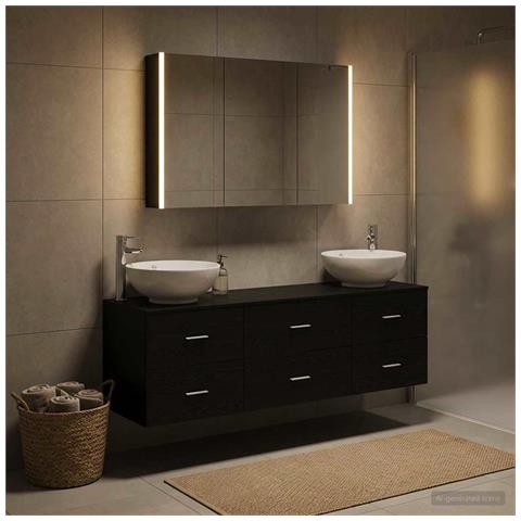 Set di mobili per il bagno 4 pcs Rovere Nero - Foto 2