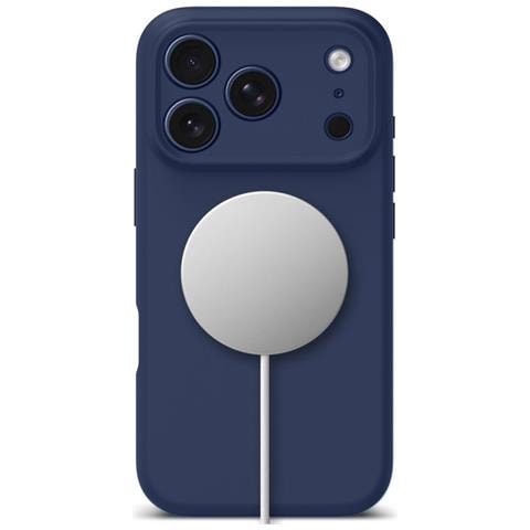 Custodia In Silicone Per Iphone 17 Pro Max Con Magsafe Blu Scuro - Foto 1