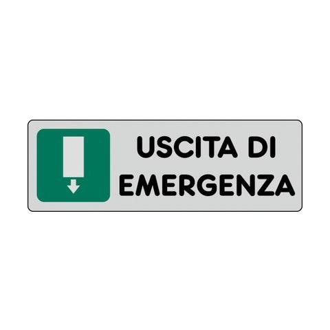 Cartelli segnaletici adesivi - uscita di emergenza (in basso) - 15909000ADB0150X0050 - Foto 1