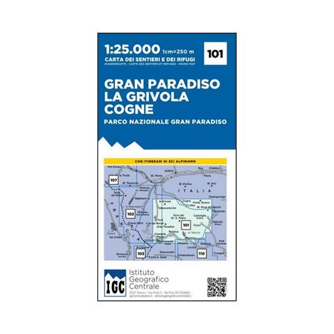 Carta n. 101 Gran Paradiso, la Grivola, Cogne 1:25.000. Carta dei sentieri e dei rifugi - Foto 1