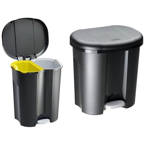 Pattumiera A Pedale Con Due Secchi Misura 39,2x32,2 Cm Di Rotho - Foto 1