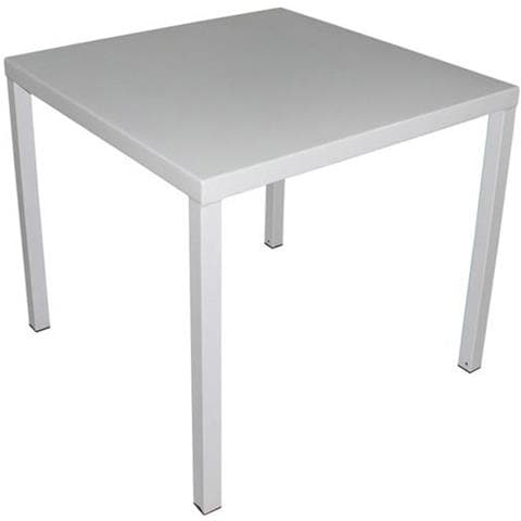 Tavolo Quadrato Fisso In Ferro Bianco 80 X 80 Per Esterno Giardino, Portico, Ristorante, Gelateria Bar Hotel Albergo - Foto 1