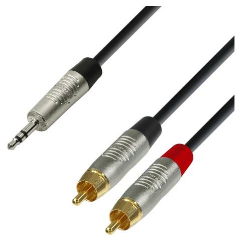 Adam Hall 4 Sterne Serie - Cavo Audio Rean Con Connettore Jack Stereo Da 3,5 Mm Su 2 Connettori Rca, 1,5 M - Foto 1