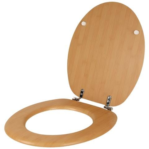 Sedile Copri Water Universale Bamboo Mdf Legno Pesante Acero Chiaro - Foto 2