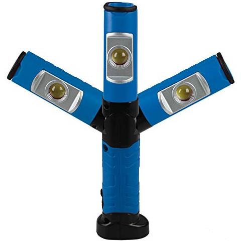 Come - Schwabe 42808 Torcia Ricaricabile A Led. Lampada Da Lavoro 3 W Cob + 1 W Smd Evo7, Blu - Foto 2