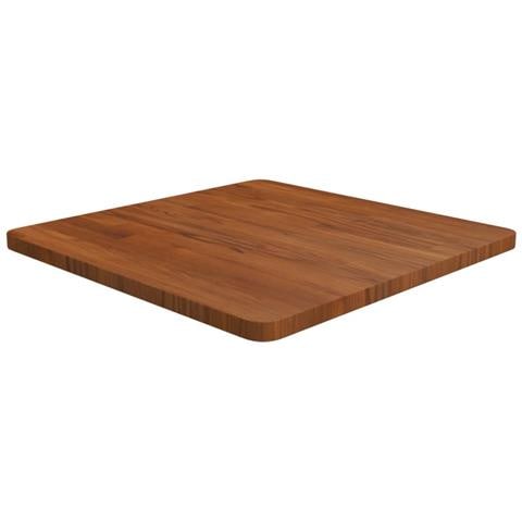 Piano Tavolo Quadrato Marrone Scuro 60x60x2,5cm Rovere Trattato - Foto 1