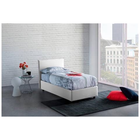 TALAMO ITALIA Letto Singolo Cira Letto Contenitore Con Rivestimento In Tessuto 100% Made In Italy Apertura Frontale Adatto Per Materasso Cm 90x200 Bianco TH10839 TALAMO ITALIA Letto Singolo Cira Letto Contenitore Con Rivestimento In Tessuto 100% Made In Italy Apertura Frontale Adatto Per Materasso Cm 90x200 Bianco TH10839