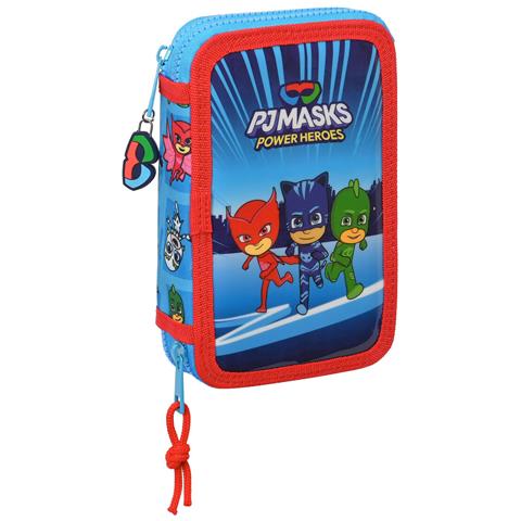 Astuccio Doppio Pj Masks 12.5 X 19.5 X 4 Cm Azzurro (28 Pcs) - Foto 1