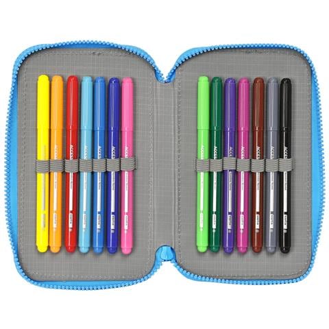 Astuccio Doppio Pj Masks 12.5 X 19.5 X 4 Cm Azzurro (28 Pcs) - Foto 2