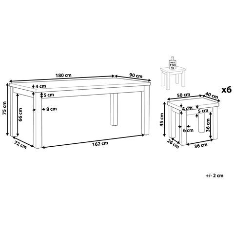 Set Da Pranzo Da Giardino Tavolo E 6 Sgabelli In Cemento Grigio Ostuni - Foto 2