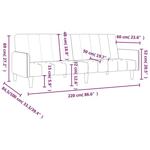 Divano Letto A 2 Posti Marrone In Velluto - Foto 10