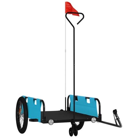 Rimorchio Da Bici Blu E Nero In Tessuto Oxford E Ferro - Foto 2