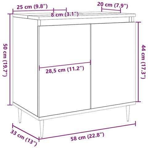 Mobile Da Bagno Legno Antico 58x33x60 Cm In Truciolato - Foto 10