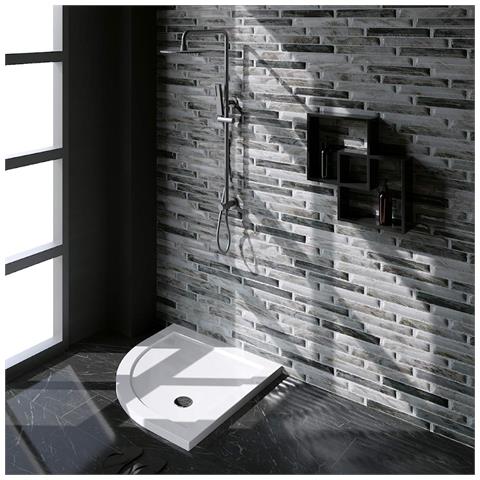Piatto Doccia Slim Ultraforte Semicircolare Angolare Per Box Doccia Giglio 80x80 Cm Brixo - Foto 4
