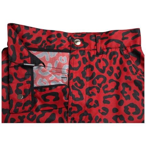 Minigonna A Vita Alta In Cotone Con Stampa Leopardata Rossa - It40-s - Foto 5