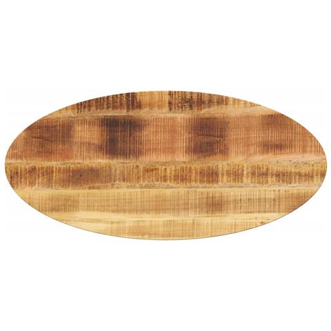 Piano Tavolo 100x40x2,5 Cm Ovale In Legno Massello Di Mango - Foto 1