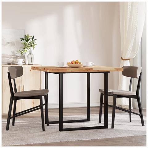 Piano Tavolo Quadrato 90x90x4 Cm In Legno Massello Di Acacia - Foto 3